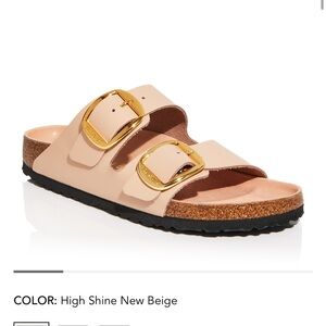 Birkenstock Arizona Big Buckle High Shine New Beige SZ 38 (7-7.5)